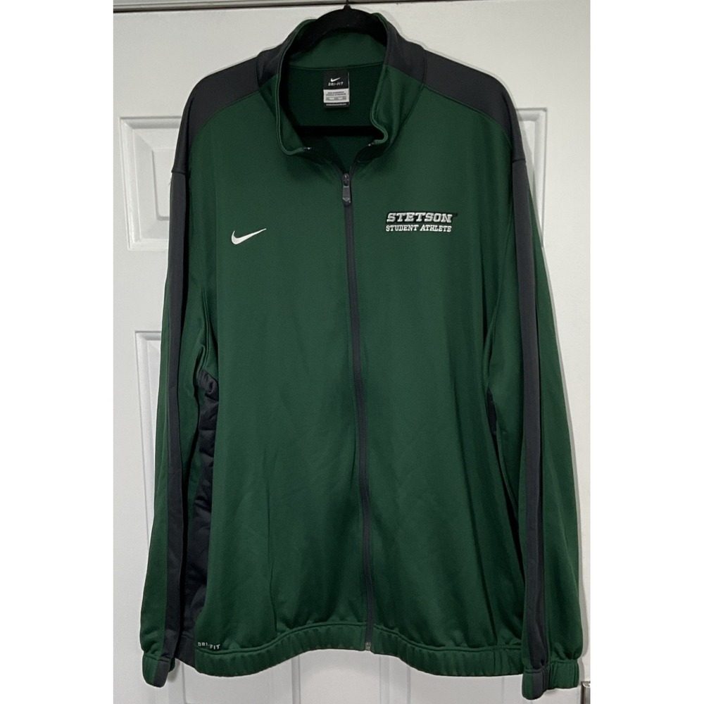 Nike DriFit Stetson Hatter Football Athlete Issued Green Full Zip Jacket Men 3XL